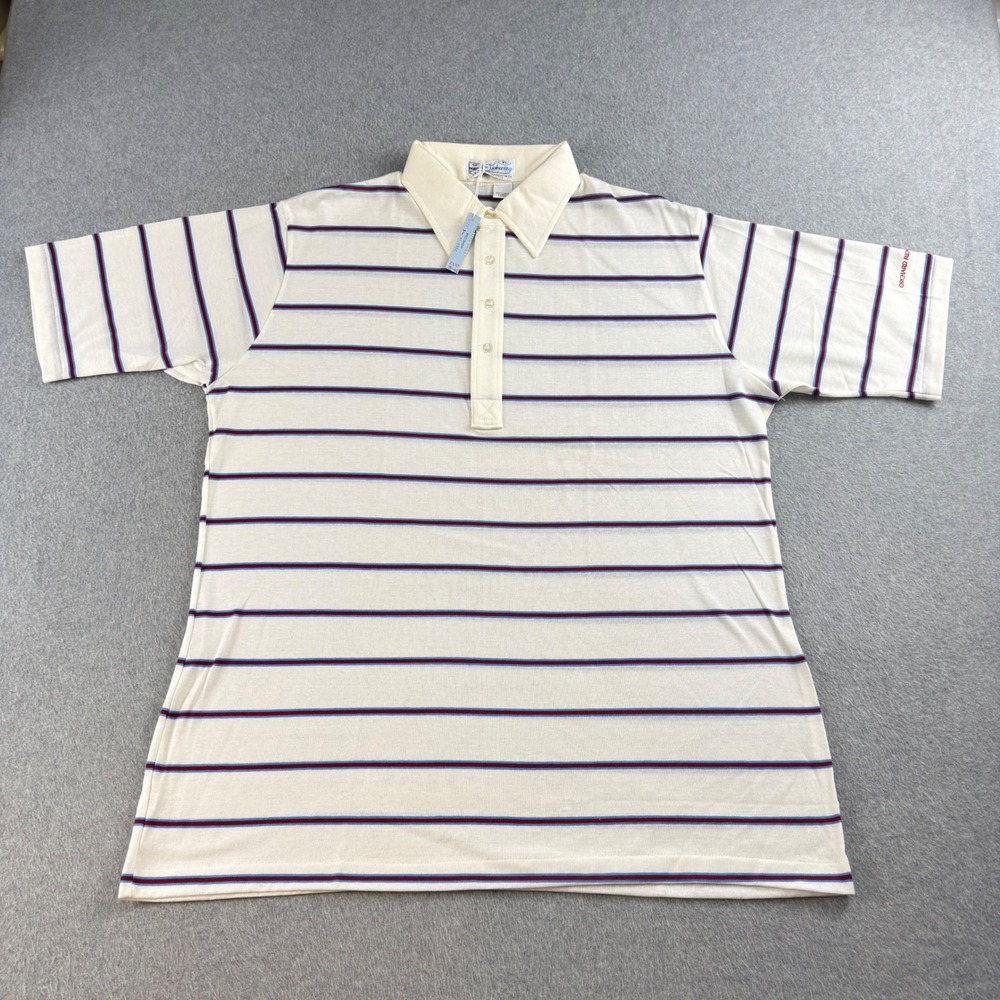 Vintage Pickering Polo Shirt XL USA Lisle Cotton Striped Golf Preppy NOSNWT